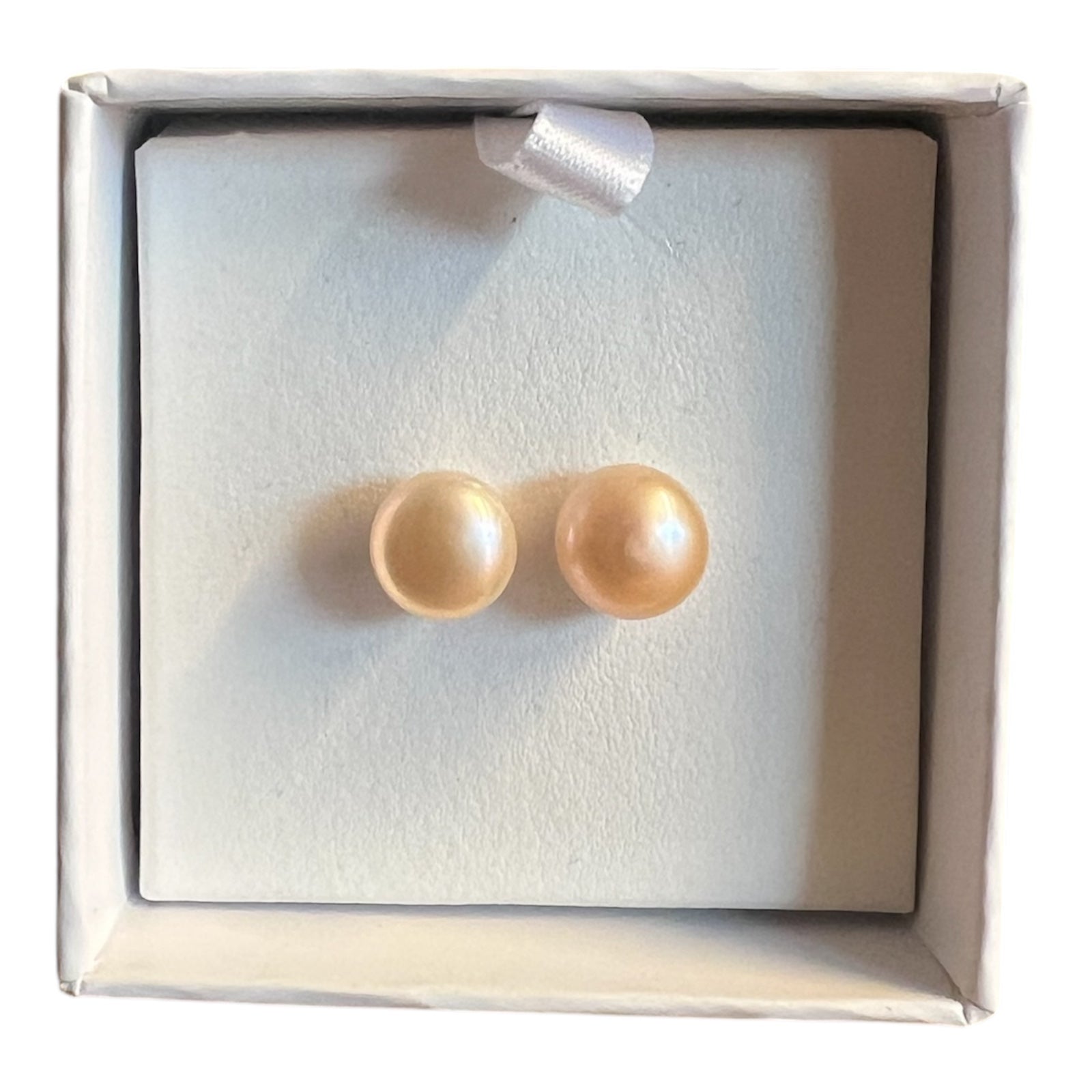 Echte Süßwasserperlen Ohrringe – 925 Silber | Lachsfarben